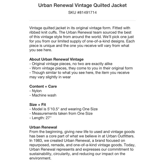 Urban renewal vintage liner jacket military 1970s - Picture 2 of 2